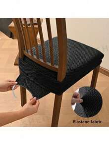 1pc Chair Cushion Cover, Non-Slip Dining Chair Cover, Soft Plaid Pattern, Elastic Chair Cover, Solid Color Stool Seat Cushion Cover, Dining Chair Seat Cover, Dining Chair Cover, Dining Chair Cover, Room Decor, Suitable For Office And Home Chairs - Multi-color - View 7