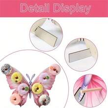 1 Set Pink Butterfly Shaped Wooden Donut Stand, Butterfly Shaped Donut Display Rack Frame, Birthday Table Centerpiece Decoration, Birthday, Anniversary, Baby Shower, Bridal Shower, Wedding Decoration Donut Stand - Butterfly - View 8