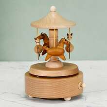 2D Flat Carousel Music Box Desktop Ornament - Multicolor - View 1