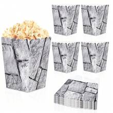20/40/60pcs Halloween Castle Themed Popcorn Boxes, Decorated With Medieval Castle Brick Wall Pattern, Perfect For Halloween, Day Of The Dead And Medieval Knight Themed Birthday Parties - View 6