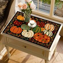 Colorful 2D Pumpkin Pattern Printed Drainage Mat/Absorbent Mat/Drying Mat For Coffee Machine And Tableware - Absorbent Polyester Desktop Protector With Rubber Non-Slip Backing, For Kitchen Countertop Decoration - Home Bar And Dining Table Placemat - Multicolor - View 4