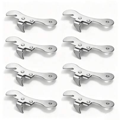 8/Pc Multi-Function Stainless Steel Can Opener, Manual Can Opener For Home Use, Portable Easy-To-Use Tin Can Opener Tool, Beer Bottle Opener, Kitchen Gadget, Outdoor Camping Picnic Portable Can Opener, Durable And Rust-Resistant, Lightweight And Easy To Operate, With Hanging Hole For Convenient Storage, Suitable For Home, Travel, And Market Stalls, Practical Gift For Housewarming, Christmas, Valentine's Day, Halloween, Back To School.