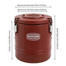 15.9QT 4 Gallon Insulated Soup Container, 6H Insulation Commercial Food Warmer Hot Box For Catering Restaurant Canteen, Brown - Burnt Orange - View 2