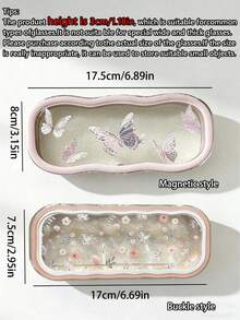 Transparent Floral Print Eyeglass Case, Eye-Catching Portable Shockproof Handheld Eyeglass Storage Box, Vintage Fashion Eyeglass Case, Unisex, Cute Holiday Gift (Random Print Position) - Multicolor - View 10