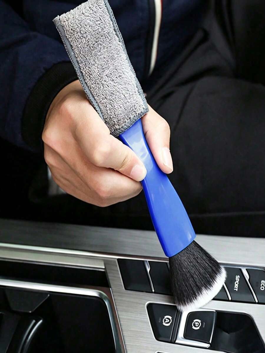 1pc Car Cleaning Brush And Air Vent Cleaning Brush 2-In-1 Premium Cleaning Tool, Soft Bristle Design, Multi-Purpose Design For Car Interior Cleaning, Car Detailing Accessory - Multiple Styles - View 1