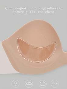 1pc Women's Hot-Selling One-Piece Adhesive Bra Pads, Soft And Comfortable, Full Coverage, Enhances Small Breasts For Voluminous And 3D Look, Suitable For Evening Gowns, Wedding Dresses, Photography, Etc. - Multicolor - View 5