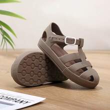 Kids Closed-Toe Sandals Hollow Soft Sole Boys Girls Non-Slip Beach Shoes Sports Sandals - Khaki - View 3