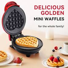 Pembuat Wafel Mini 4 Inci Berbentuk Hati, Oven Kue Telur Gelembung, Pembuat Panini, Panci Wafel Mini, Oven Kue Telur, Cetakan Wafel Sarapan, Cocok untuk Porsi Tunggal, Membuat Panini, Hash Brown, dan Sarapan, Makan Siang, atau Camilan Praktis Lainnya, Mudah Dibersihkan, Lapisan Anti Lengket, Pola Hati Merah Muda - Steker Tipe AS A (110-127V) - View 1