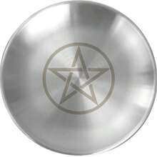 Pentagram Stainless Steel Metal Altar Tray, Spiritual Ritual Energy Storage Tray, Crystal Raw Stone Aromatherapy Candle Display Base, Gothic Mystical Style Desktop Decor Dish, Midsummer Samhain Winter Solstice Spring Equinox Festival Altar Arrangement Ornament, Multi-Functional Fragrance Storage Tray - View 9