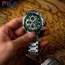 FILA Men's Hybrid Digital-Analog Sports Watch, Green Dial, Stainless Steel Band, Ideal Gift For Men - one-size - View 4