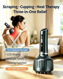 TOUCHBeauty Electric Gua Sha & Cupping Integrated Machine, Negative Pressure Suction, Heat Therapy, Red Light Therapy, Home Use Clearing Massage Device, 8 Magnetic Beads Rolling Massage Full Body SPA Cupping Device, 1200mAh - Multicolor - View 2