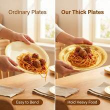 50/100pcs Gold Foil Paper Plates, 7 Inch & 9 Inch, Round Dessert Dinner Plates For Birthday Wedding Party Tableware Supplies Catering Holiday BBQ Events, Decorative Paper Plates For Crafts - Gold - View 6