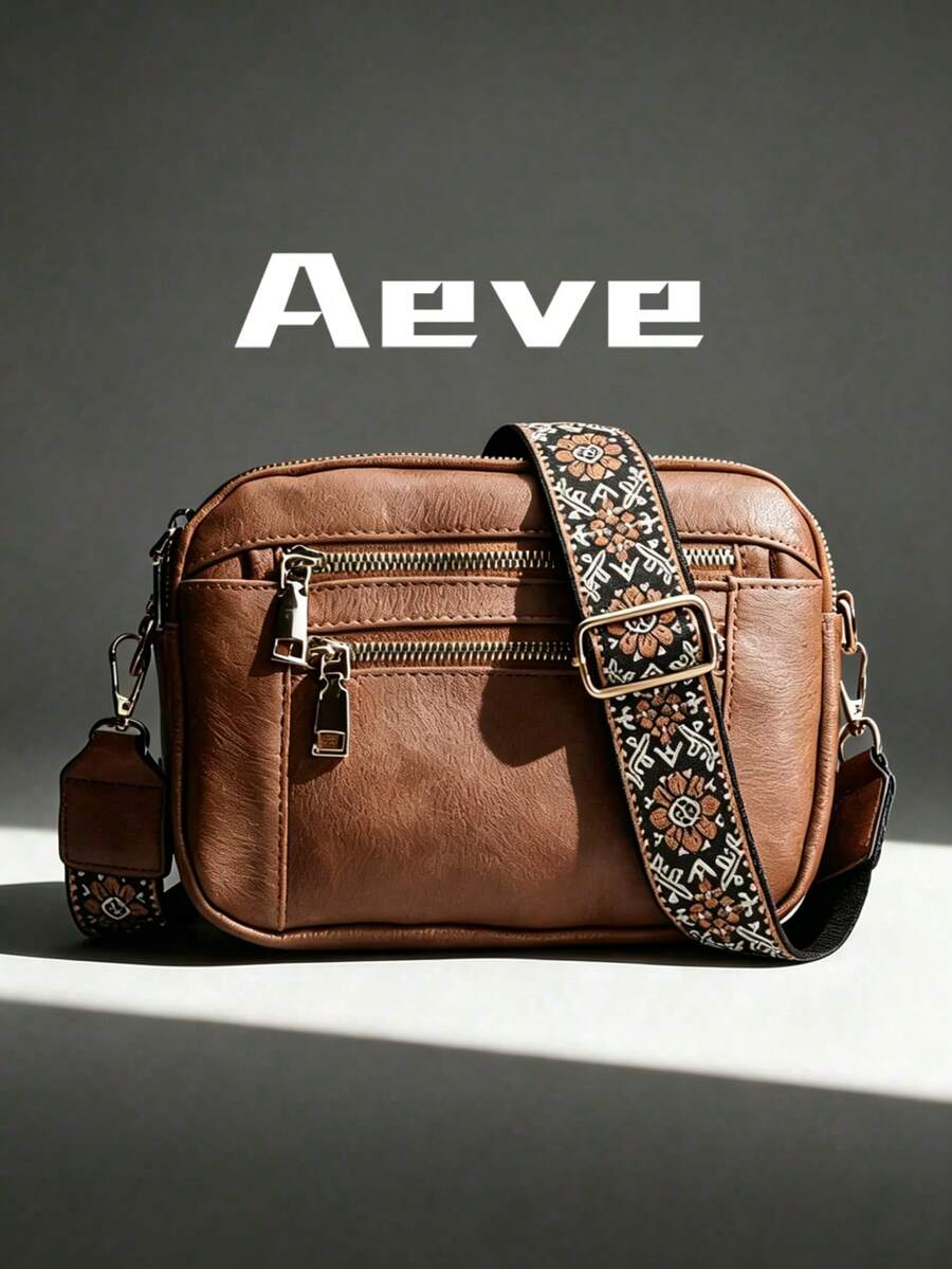 Women's Fashion Solid Color Simple Square Bag, Adjustable Shoulder Strap, Multi-Functional Zipper Crossbody Bag With European And American Color Schemes, Waterproof And Anti-Theft, Multi-Pocket And Multi-Layer Design, 4 Card Slots, Portable And Practical, Suitable For Outings, Dates, Shopping And Other Occasions.
