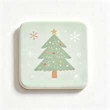 Macaron Pastel Christmas Acrylic Coaster Set, Christmas Tree Bow Cherry Snowflake Pattern, Non-Slip Heat-Insulating Coaster, Heat-Resistant Anti-Scalding, Desktop Protection Pad, Home Dining Table Holiday Decoration Christmas Gift - Multicolor - View 10
