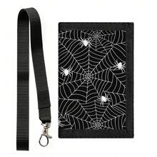1pc Tri-Fold Neck Wallet, Cool Spider Web Pattern, Anti-Loss Lanyard, Multi-Card Slots & ID Window, Daily Casual Outdoor Beach Bag - Multicolor - View 14