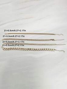imoli 4pcs/Set Bohemian Holiday Vacation Style Metal Multi-Layer Anklet Set, Suitable For Women Beach Party Jewelry Gift - 32761-ank-g-eP - View 11
