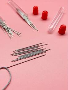 Multi-Specification Mixed Hand Sewing Needle Set With Red Cap Storage Tube, 18pcs/20pcs/40pcs Optional, Tube Storage And Portable, Suitable For Clothing Repair, Fabric DIY, Hand Embroidery, Home Textile Repair, Daily Home Sewing Accessories - Red Bottle Sewing Needle Set - View 3