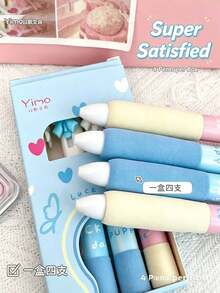 4/1pc Macaron Cartoon Retractable Gel Pens 0.5mm Black Ink, Soft Grip Bow Design Cute Girly Style Quick Dry Smooth Writing, Student Stationery Cute Cartoon Bow Stationery, Perfect For Classroom Rewards Student Writing Office Use - Multicolor - View 6