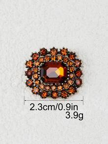 5pcs Classic Square Rhinestone Decorated Metal Buttons, Suitable For Coats, Sweaters, Jackets, Cashmere, Fur Coats, Gold With Dark Green Gemstone, Multi-Functional DIY Sewing Accessories - Multicolor - View 19