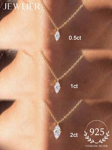 1件 925純銀垂直馬眼形項鍊，女性風格，適合日常配戴，派對飾品，精緻珠寶禮物 - 豎向馬眼 - 查看 2