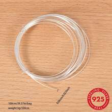 39.3inch/Pack 925 Sterling Silver Fine Wire, Handmade DIY Metal Wire For Bracelet, Ring, Necklace Making - Silver - View 13