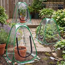 Clear PVC Pop-Up Mini Greenhouse Portable Foldable Garden Plant Cover, Outdoor Small Plant Protection Tent With Zipper Opening For Frost Guard (34" X 25") - Mini Greenhouse Cover - View 1