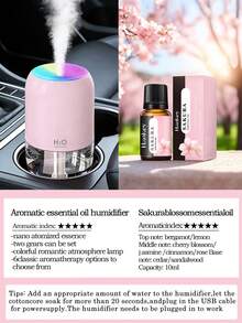 Pelembap Udara Mini untuk Mobil 200ml, Pelembap Udara Kabut Dingin Portabel dengan Lampu Ambient RGB, Pelembap Udara Ringkas untuk Tempat Gelas, Dilengkapi dengan 1 Botol Minyak Esensial untuk Meningkatkan Aroma Mobil, Cocok untuk Mobil, Kantor, Kamar Tidur, Perjalanan, Rumah, dan Ruang Pribadi - silinder - View 23