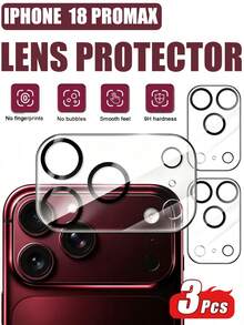 3 gói [2026 mới] Kính cường lực 9H bảo vệ ống kính camera phủ toàn diện tương thích với iPhone 18 Pro Max/18 Pro/17 Air/17/16 Pro Max/15/14/13/12/11, HD trong suốt chống trầy xước chống sốc, không bong bóng dễ lắp đặt, tương thích với ốp lưng, bao gồm bao bì, quà tặng hoàn hảo cho gia đình & bạn bè - Trong sáng - Xem 25
