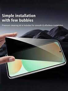 5pcs Anti-Peeping Tempered Glass Screen Protector, Compatible With Samsung Galaxy S25 S24 A57 A37/Compatible With IPhone 17 16/Compatible With Huawei/Honor/Compatible With Xiaomi 15T/Poco/Note 15, 9H Hardness, Anti-Fingerprint, Case-Friendly, Easy-To-Apply Thin Design, Touch-Sensitive, Dust-Proof, Full Coverage No Light Leakage, Privacy Anti-Peeping, Electroplated Oleophobic Coating - Black - View 11