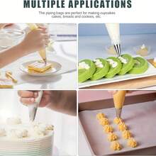 139pcs Cake Decorating Tools, Includes 110 Thickened Piping Bags, 24 Piping Tips, 1 Cream Puff Tip, 1 Pastry Mold, Connectors And Other Piping Tools, Suitable For Home Baking, Buttercream DIY - View 5