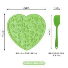 2pcs Love's Licking Pad Licking Mat + Cleaning Scraper Set Dog Licking Plate Pet Silicone Suction Slow Feeder Mat Anti-Choke Aesthetic Mat - 50ml - View 4