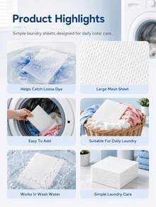 Large Mesh Color Catcher Sheets, Upgraded Large Pack Color Catcher Sheets, Laundry Paper, Color Separating Wash Paper, Anti-Bleeding Laundry Sheets, Laundry Color Catcher Paper, Mixed Laundry Color Catcher, Dye And Color Absorber, Family Pack, Home Essential, Mixed Laundry Assistant, Laundry Store, Laundry Store Practical Set - Large Mesh Color Picker - View 4