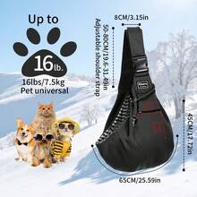 Pet Crossbody Shoulder Bag, Adjustable Portable Outdoor Bag, Cat & Dog Universal Travel Bag, Breathable Foldable Large Capacity Pet Commute Camping Backpack, Suitable For Small Dogs, Medium Dogs, Teddy, Bichon, Pomeranian, Cats - Multicolor - View 2