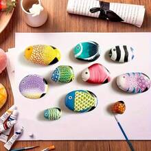Multi-Piece Smooth White Painting Stones,Flat/Hand Selected Rocks For Crafts Art Decoration,Chemical-Free With Polished Smooth Surface For Even Painting,Beginners & DIY Handmade Projects,Arts And Crafts Supplies,Decorative Stones For Creative Artwork - Multicolor - View 7