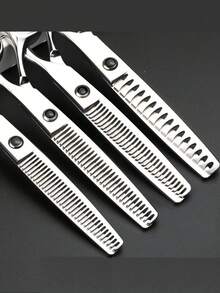 1pc Professional Hair Cutting Scissors, Hair Trimming Scissors, Hairdressing Tool For Salon And Home Use, Cutting Rate 10%-45% - Silver - View 1
