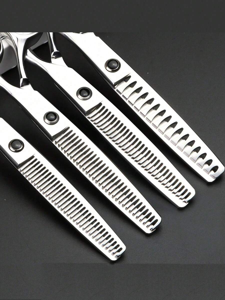 1pc Professional Hair Cutting Scissors, Hair Trimming Scissors, Hairdressing Tool For Salon And Home Use, Cutting Rate 10%-45% - Silver - View 1