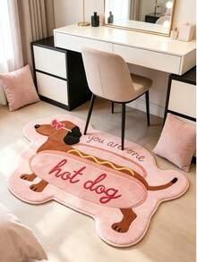1 pieza Alfombra con forma de perro salchicha rosa, estilo curativo lindo, felpudo, alfombra pequeña, alfombra de bienvenida, alfombra, alfombra de piso, felpudo exterior, alfombra de cocina, alfombra de puerta principal, alfombra de área, alfombra exterior, decoración del hogar, alfombra de área, alfombra de jardín, alfombra lavable - Multicolor - Ver 2