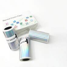 Holographic SilverRoll, Print Text QR Code Barcode Logo, Waterproof BPA‑Free Label Paper - Multicolor - View 2