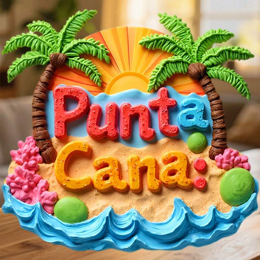 Punta Cana Sunset Palms And Coral Sands Magnet Where The Caribbean Breeze Wraps The Shore In Color Keepsake For All Metal Surfaces Throughout The Home - A - View 1