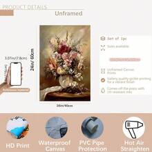 1pc Canvas Painting, Modern Floral Canvas Art, Gift For Family And Friends, Interesting Frameless Home Bedroom Kitchen Living Room, Hotel Cafe Office Room Artwork Canvas Wall Art Poster - I - View 16