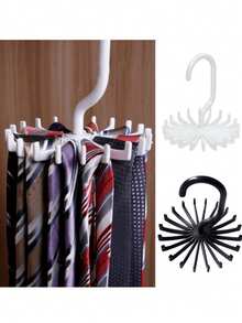 2pcs Multi-Function Non-Slip 360° Rotating Hooks, 20 Hooks, Scarf And Tie Hanging Rack, Stand, Hook Storage Rack, Organizer, Perfect For Gender Reveal Party, Birthday, Wedding, Party, Perfect Gift For Colleagues, Friends And Family, Back To School Essential - Multicolor - View 9
