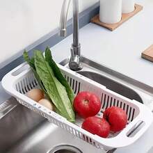 SMEGGEMS Adjustable & Expandable Sink Strainer Basket, Multi-Functional Fruit & Vegetable Colander, Kitchen Prep Tool, Suitable For Washing And Draining Ingredients, Durable Plastic Sink Accessory - View 3