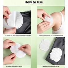 50pcs Disposable Underarm Sweat Pads, Anti-Sweat Pads For Women, Ultra-Thin Invisible Sweat-Absorbing Patches, Summer Essential - Black 1pc - View 5
