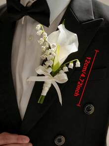 Artificial Calla Lily Bouquet, Wedding Bride & Bridesmaid Handheld Flowers, Wedding Floral Decor, Photography Props, Rustic Wedding Table Centerpiece Decoration - White C - View 10