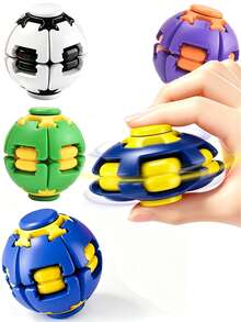 Multi-Color Petal Rotating Cube Stress Relief Toy Ball, With Circular Stitching Structure, Suitable For Hand Relaxation And Relieving Hand Pressure. Ideal For Office Use, Also Can Be Given As A Novel Gift To Friends Or Colleagues - Multicolor - View 2