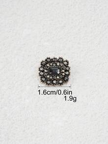 5pcs Classic Square Rhinestone Decorated Metal Buttons, Suitable For Coats, Sweaters, Jackets, Cashmere, Fur Coats, Gold With Dark Green Gemstone, Multi-Functional DIY Sewing Accessories - Multicolor - View 24