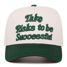1pc Take Risks To Be Successful Embroidered Baseball Cap Outdoor Sports Baseball Cap Casual Versatile Dad Hat - Multicolor - View 2