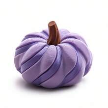 Decorative Artificial Pumpkin Ornament, Stylish Stripe Design Tabletop Decoration, Festive Display Decor For Halloween, Thanksgiving, Autumn Home Party Decor - Multicolor - View 12