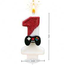 1pc 0-9 Customizable Number Candle, Dual-Color Game Controller Design, Birthday Candle Perfect For Birthday Party, Anniversary, Wedding Anniversary, Celebration, High-End Baking Cake Decoration - View 3