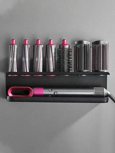 Curling Iron Storage Rack Hair Dryer Holder Wall-Mounted Bracket Curling Wand Organizer No-Drill Hair Styling Tool Hanging Rack Bathroom Hair Dryer Storage Shelf Drill-Free And Drill-Free Dual-Use Storage Rack Space Aluminum Material For Storage Suitable For Bathroom, Bedroom And Hair Salon, 2 Installation Methods